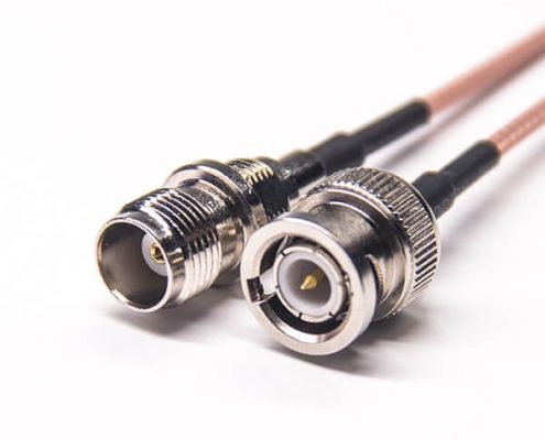 tnc和bnc同轴线缆连接器bnc180度公头转tnc直母头接RG316线