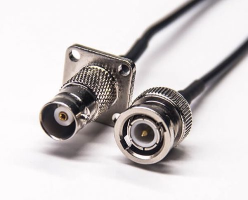 全铜bnc母头带法兰直通转bnc直公头接RG174