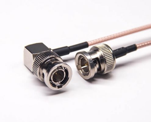 bnc同轴电缆接头直公头转bnc弯公头射频同轴线RG316
