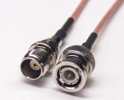 TNC母头带绝缘直式转bnc公头同轴电缆连接器