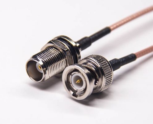 tnc接头防水前锁板母头转bnc公头接RG316组装线材
