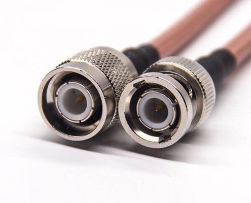 带线BNC接头180度公头直式转TNC 公头直式射频线接RG142