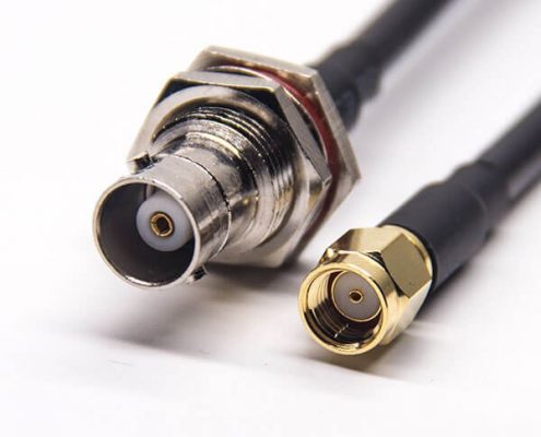 SMA转BNC接口BNC直式母头SMA直式公头反极RF线材接RG223 RG58