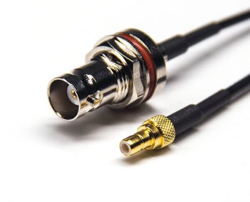 BNC口接口连接线前锁板防水直式母头转SMB直式母头接RG174线