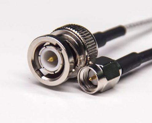 直插式SMA接口公头镀镍转BNC直式公头接RG316线