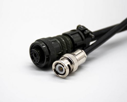 BNC接口公头转MS3106A10SL-4S直式2芯母头接RG58线长100CM